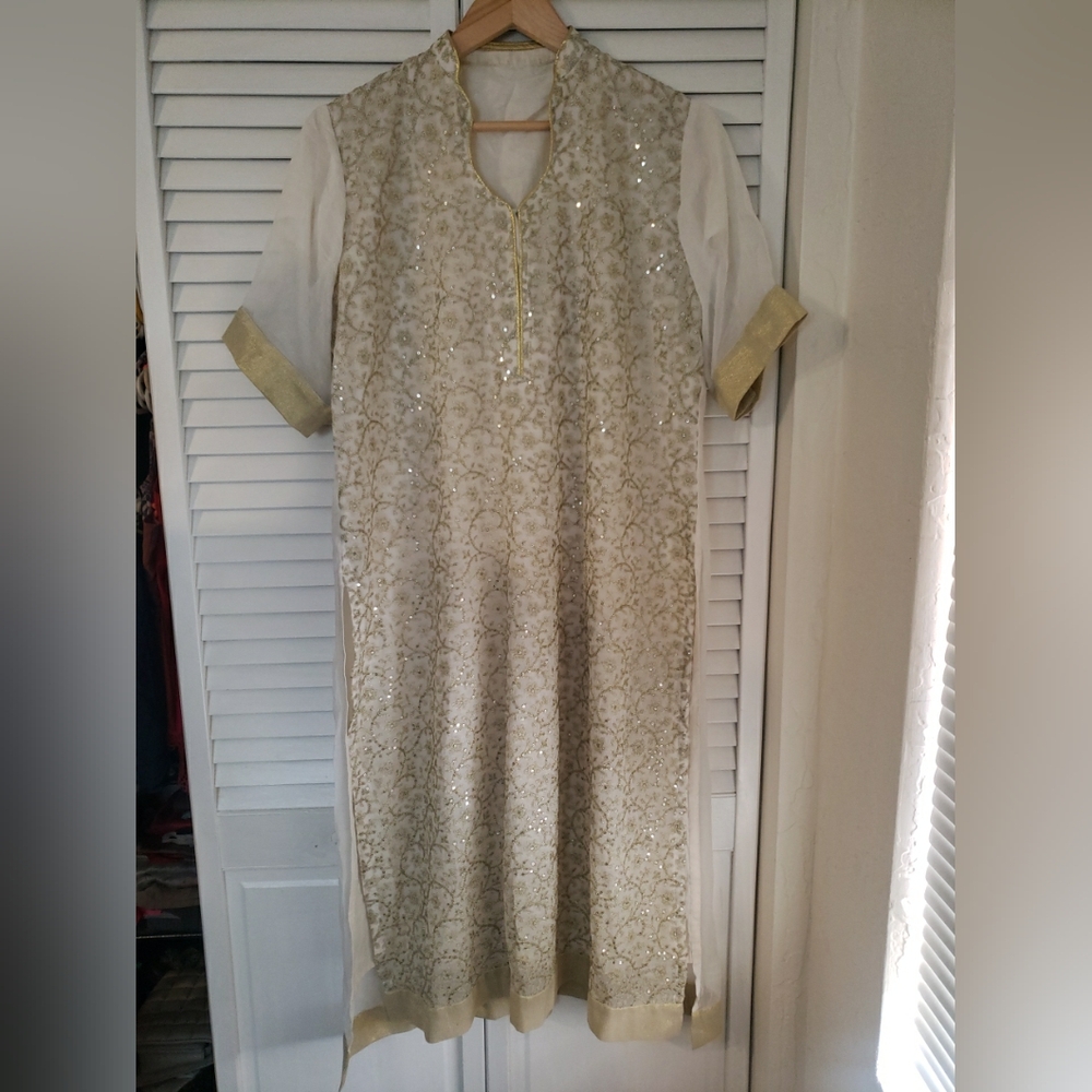 Elegant Cream and Gold Kurta